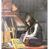 Douglas Hofmann, Fran with Albums, 1969, Oil on Canvas