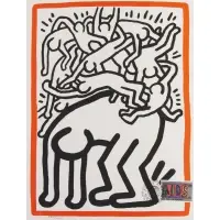 Keith Haring, Fight AIDS Worldwide, 1990, Lithograph