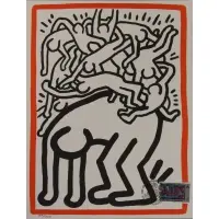 Keith Haring, Fight AIDS Worldwide, 1990, Lithograph
