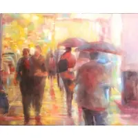 Jihchin Wu, Neon Crowd, 2000, Oil on Canvas