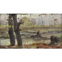 Landscape by Paul Saïn, Oil on Panel, sold Jan 2019