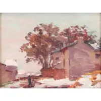 Émile Schuffenecker, Village Landscape, Oil on Canvas