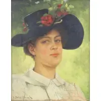 Frederick Samuel Dellenbaugh, Portrait of a Woman, Oil on Canvas