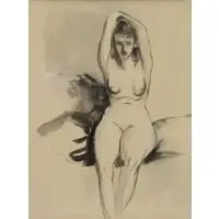 Nude by Robert Henri, Ink and Wash, sold Jan 2019