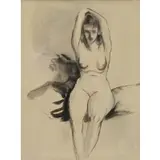 Robert Henri, Nude, Ink and Wash
