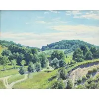 James Perry Wilson, Hilly Landscape, Oil on Panel