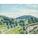 James Perry Wilson, Hilly Landscape, Oil on Panel