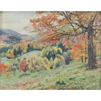 James Perry Wilson, Autumnal Scene, Oil on Panel