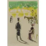 Kees van Dongen, Le Carrousel et le fiacre, Color Lithograph