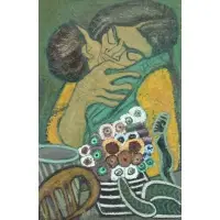 Bea Haverbusch, Deepest Love of Mother and Child, Oil on Canvas