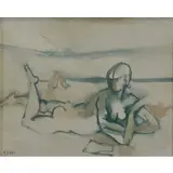 Françoise Gilot, Petite baigneuse, Oil on Canvas