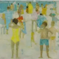 Michel Thompson, La plage, Oil on Canvas