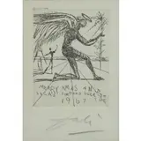 Merry Xmas, 1967 by Salvador Dalí, Etching, sold Jan 2019
