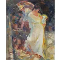 Beltran Bofill, Two Women, Oil on Panel