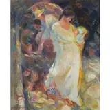 Beltran Bofill, Two Women, Oil on Panel