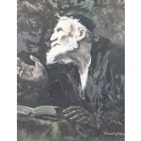 Józef Charyton, Rabbi, Oil on Board
