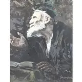 Józef Charyton, Rabbi, Oil on Board