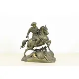 An Antique Russian, Untitled, Bronze has some loose mounts but sits fine on base