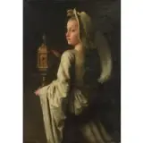 Gustave Jean Jacquet, Normande Young Girl Holding Chalice, Oil on Canvas