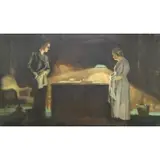 McClelland Barclay, Figures in Conversation, Oil on Canvas