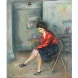 Jakub Zucker, Figure with Crossed legs, Oil on Canvas