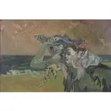 Riko Mikeska, The Flight, 1950, Oil on Board