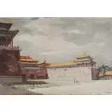 Constantine Kluge, Chinese Landscape, Oil on Canvas