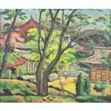 ChiHo Oh, Village Landscape, Oil on Canvas