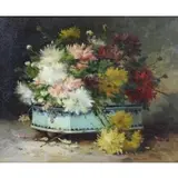 Eugène Henri Cauchois, Fleurs des des Champs dans une Jardinière, Oil on Canvas