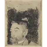 Paul Gauguin, Portrait de Stephane Mallarme, 1891, Etching "Portrait de Stephane Mallarme" 1891