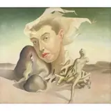 Leslie Roy Hobdell, Surrealist Landscape with Head and Figure, 1936, Oil on Canvas