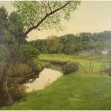 William Lathrop, Landscape with Creek, Oil on Canvas