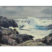 Seascape by Paul Lauritz, Oil on Board, sold Nov 2018