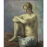 Moses Soyer, Seated Nude, 1962, Oil on Canvas