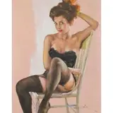Pál Fried, Seated Beauty, Oil on Canvas