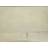 Andre Gisson, Beach Scene, Oil on Canvas