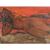 Geoffrey Holder, Reclining Nude, Oil on Canvas
