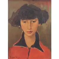 Andre Segovia, Andre Segovia (Argentine, 1929-1996), Oil on Canvas, Portrait of Woman