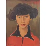 Andre Segovia, Andre Segovia (Argentine, 1929-1996), Oil on Canvas, Portrait of Woman