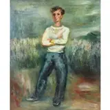 Jakub Zucker, Young Man in the Field, Oil on Canvas