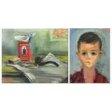 Jakub Zucker, Jacques Zucker, Two Oils: Portrait of a Boy and a Still Life with a Pipe