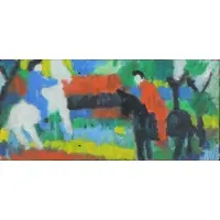 Jan Müller, Two Equestrians, Oil on Wood