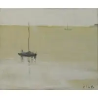 Janice Biala, Boats on the Water, Oil on Canvas