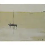 Janice Biala, Boats on the Water, Oil on Canvas