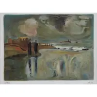 Titled in Hebrew by Nachum Gutman, Lithograph, sold Oct 2018