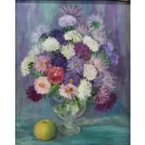 Lucille Lilliard, Asters, Oil on Board