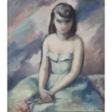 Edith Morehouse, Portrait of a Girl, Oil on Canvas