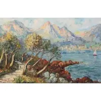 Cap Martin by E. OIl on Canvas Simon, sold Oct 2018