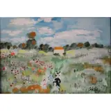 Charles Cobelle, Figures in Landscape, Oil on Canvas