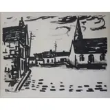 Maurice de Vlaminck, Townscape, Lithograph